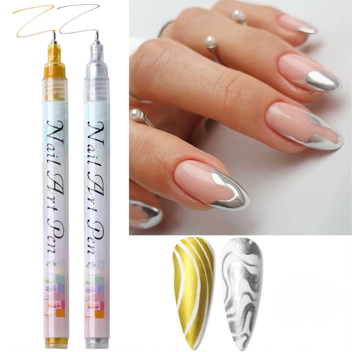 12 Marcadores graffitis para Uñas